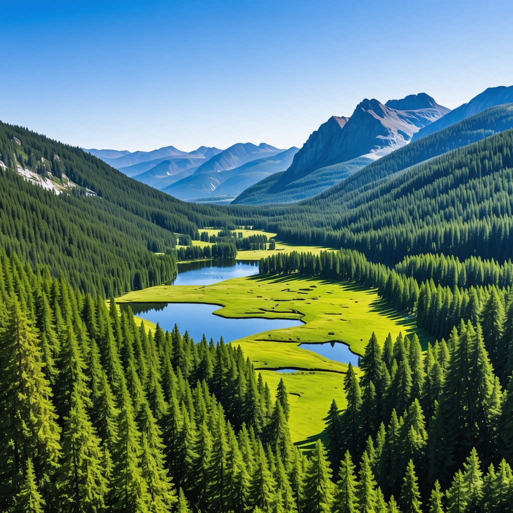 Aerial image of Durmitor National Park with diverse ecosystems and sustainable tourism activities