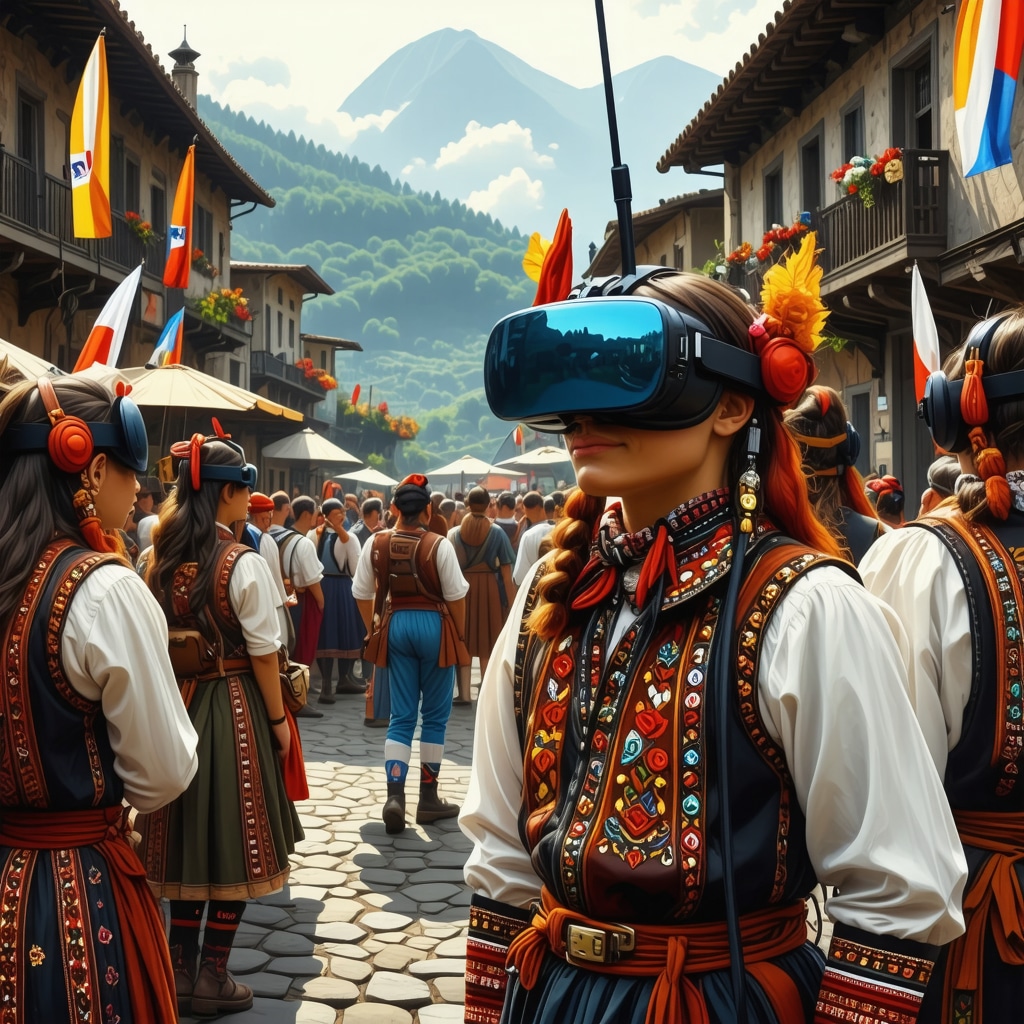 Traditional Balkan festival in Jajce integrated with modern digital technology and community participation