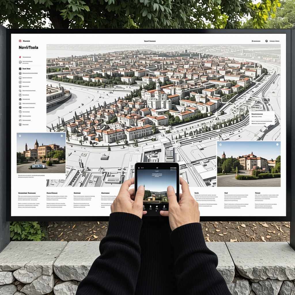 Visitors exploring Novi Pazar using augmented reality digital map showcasing historical landmarks