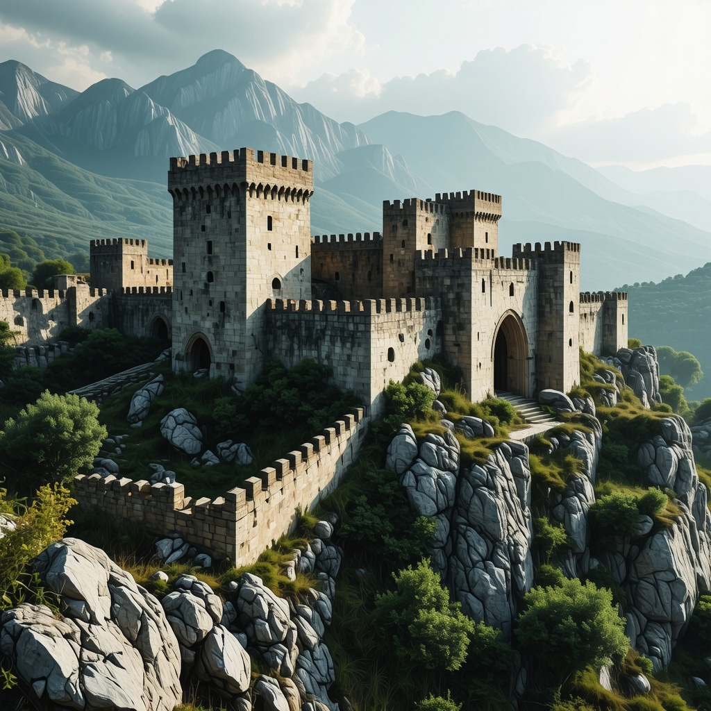Digital 3D model showing the ancient Daorson fortress ruins with modern technology overlay