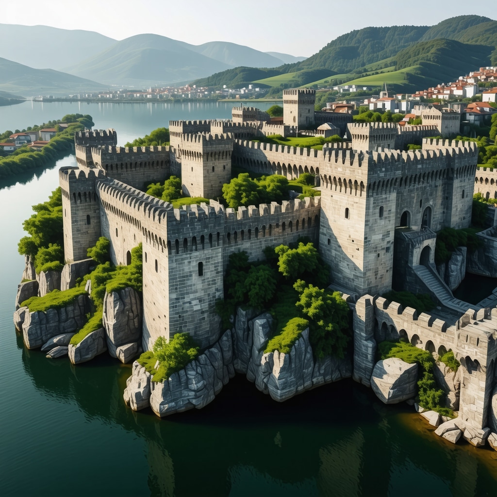 Digital 3D model of Golubac Fortress with AR elements illustrating historical layers