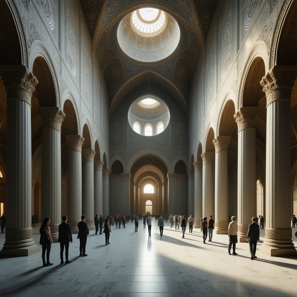 3D digital model of Selim's Mosque interior featuring Ottoman architectural details with augmented reality overlays
