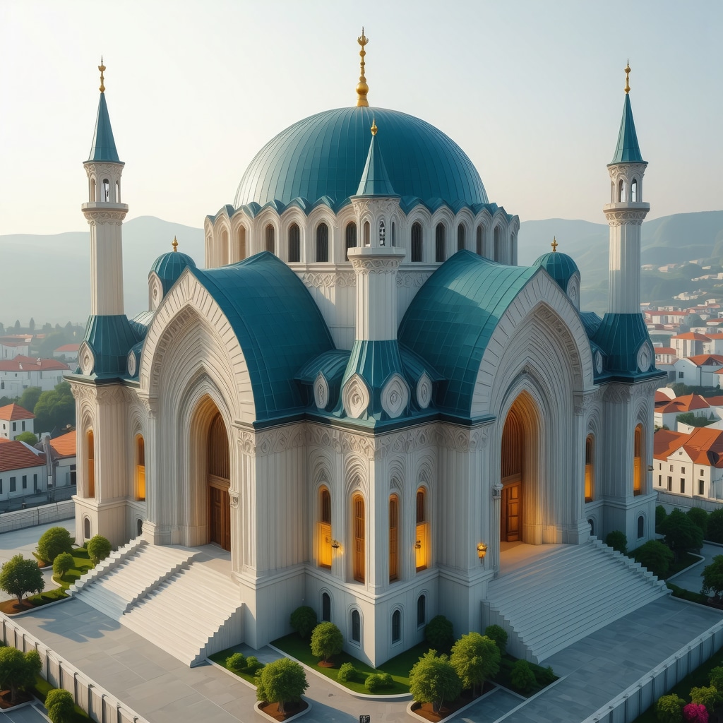 3D digital rendering of Altun-alem mosque with augmented reality cultural and architectural information