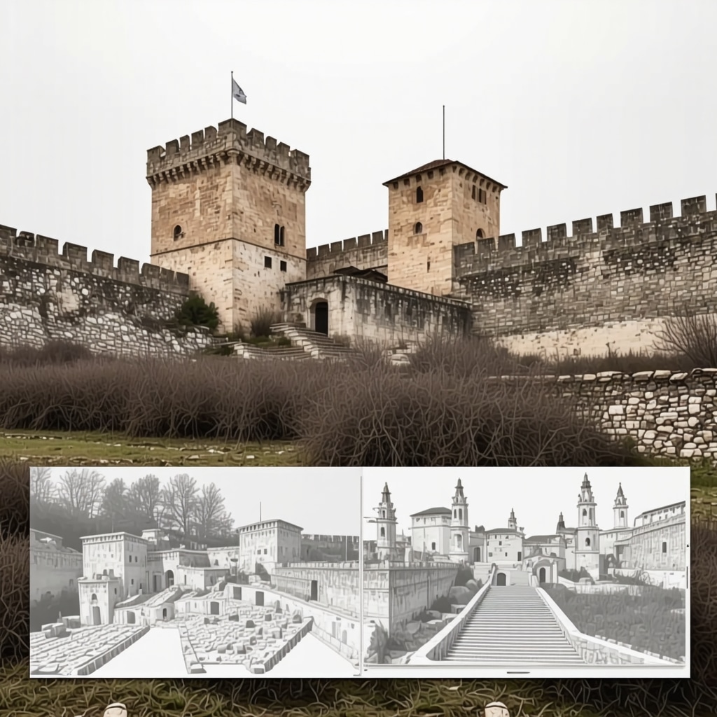 3D laser scan and AI data overlay on historic fortress in Skopje