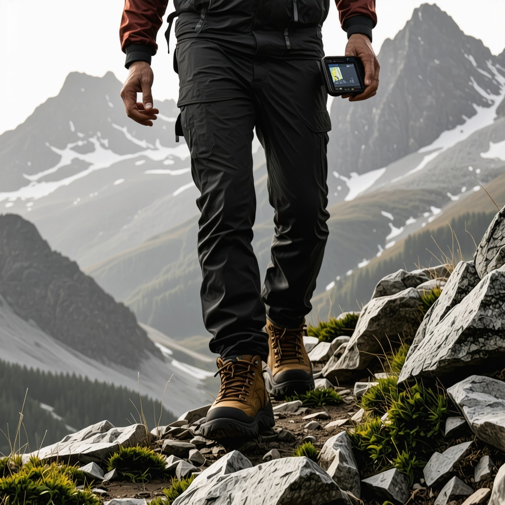 Advanced hiking equipment on a mountain trail in Durmitor with changing weather