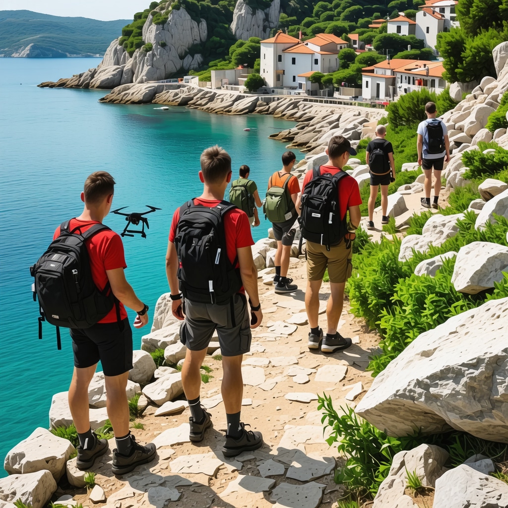 Drones and sensors monitoring hiking trails in Piran's coastal environment with community participation