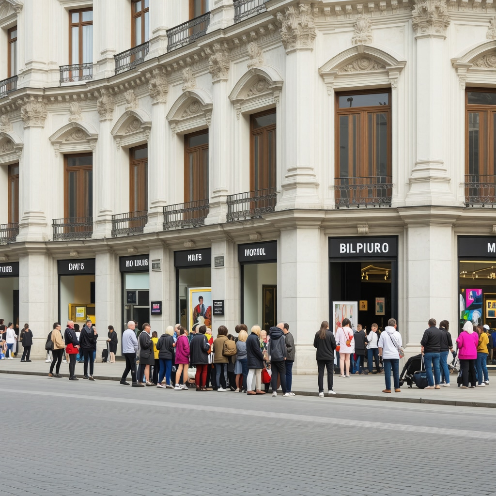 Street in Belgrade featuring historic buildings and modern art galleries with visitors and local artists