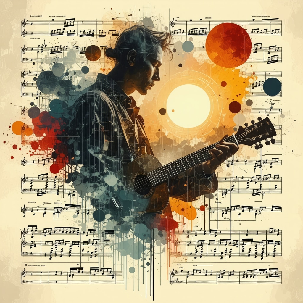 Illustration of blockchain and AI technology applied to preserving traditional Balkan music