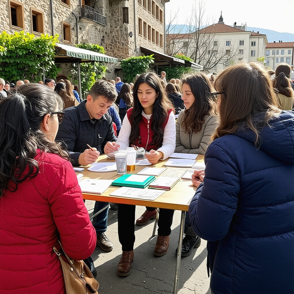 Diverse ethnic groups participating in a community workshop in Sarajevo promoting social cohesion and dialogue