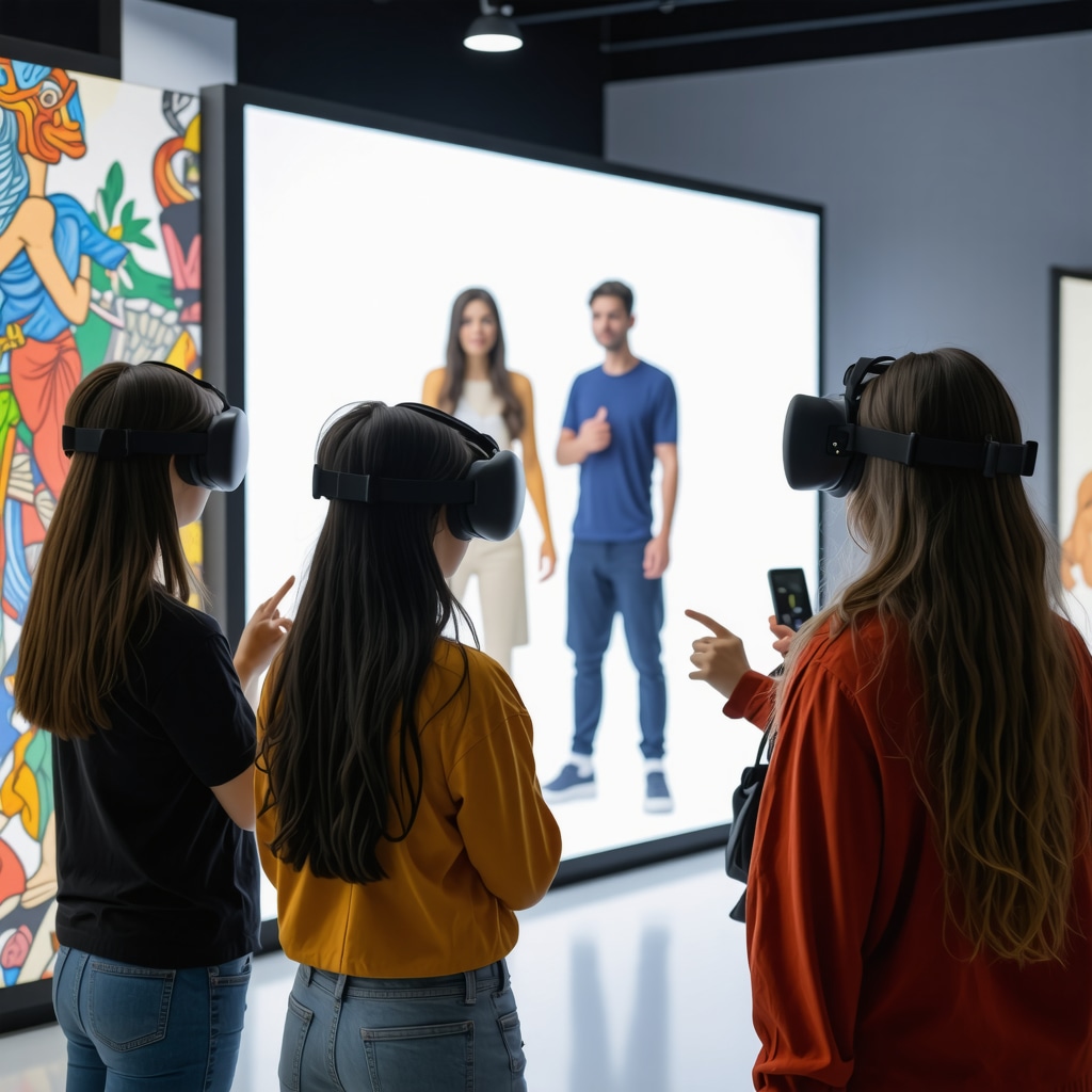 Visitors interacting with virtual reality displays representing Banja Luka's ethnic cultural heritage