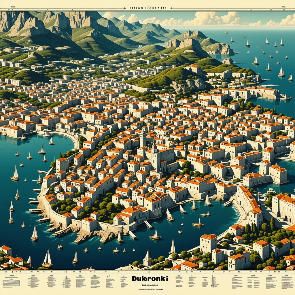 Digital map of Dubrovnik showing cultural heritage and sustainable gastronomy areas