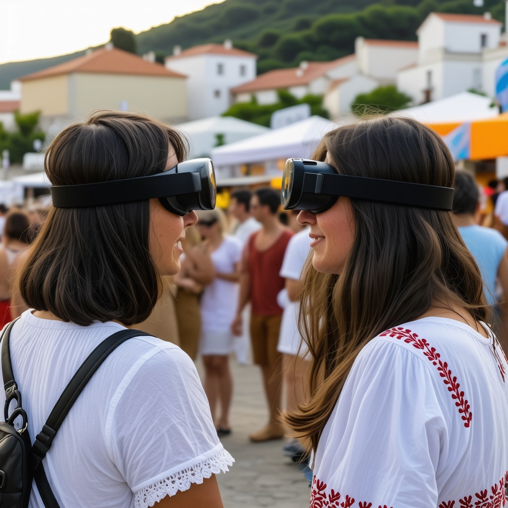 Visitors engaging with augmented reality and digital music interfaces during a festival in Herceg Novi
