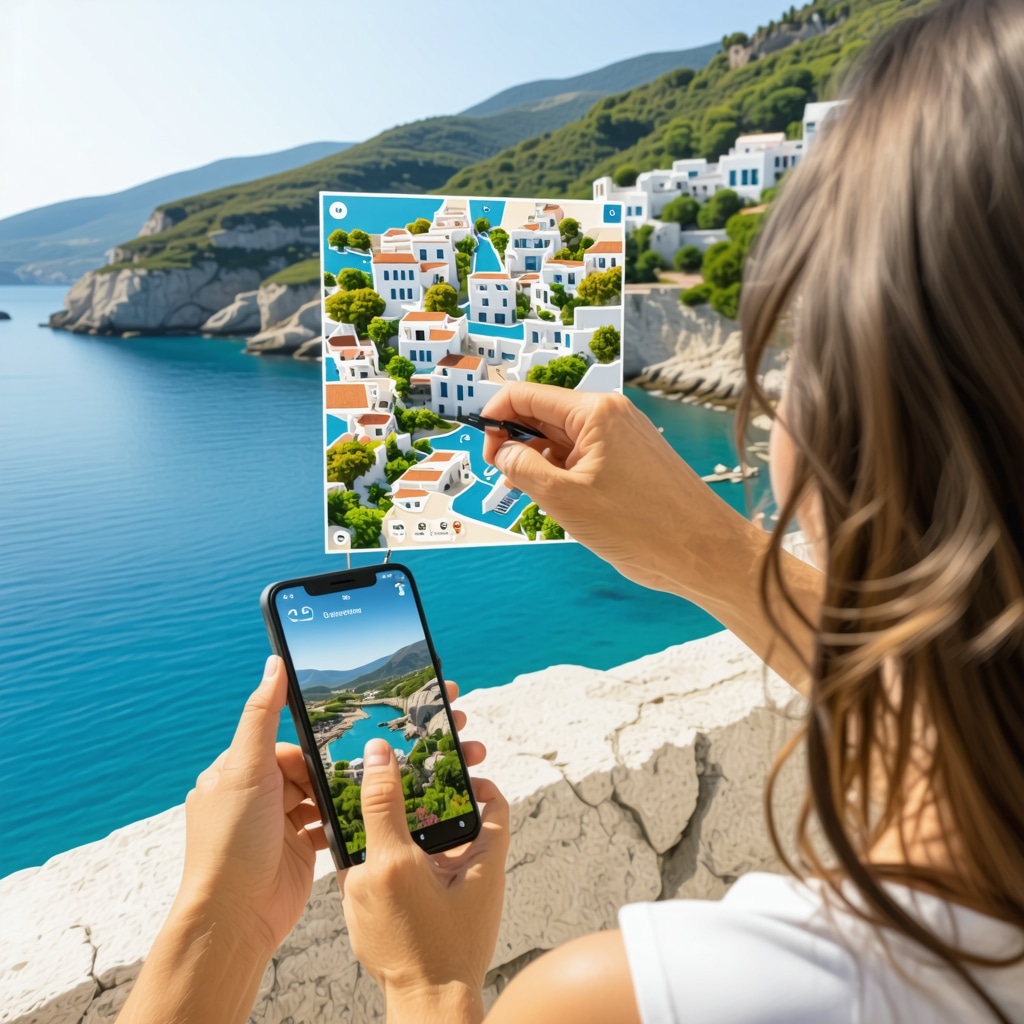 Digital map interface showing sustainable tourism locations and eco-friendly options in Nafplio