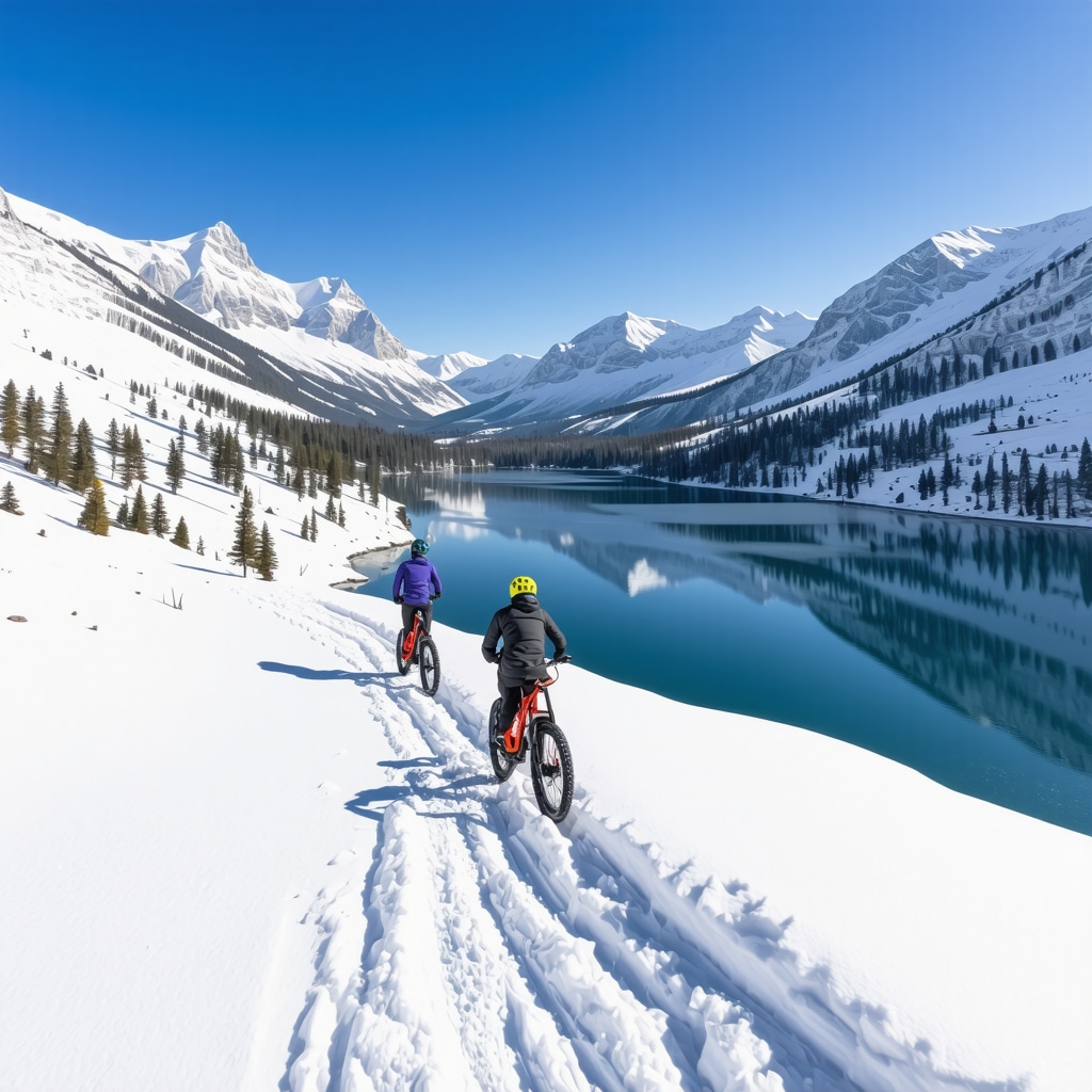 Aerial view of Durmitor National Park covered in snow with eco-friendly winter tourism activities