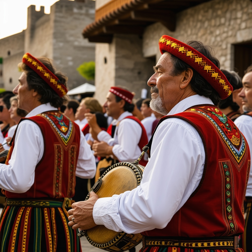 Veliko Tarnovo 2024 festival with traditional Balkan musicians and medieval fortress in the background