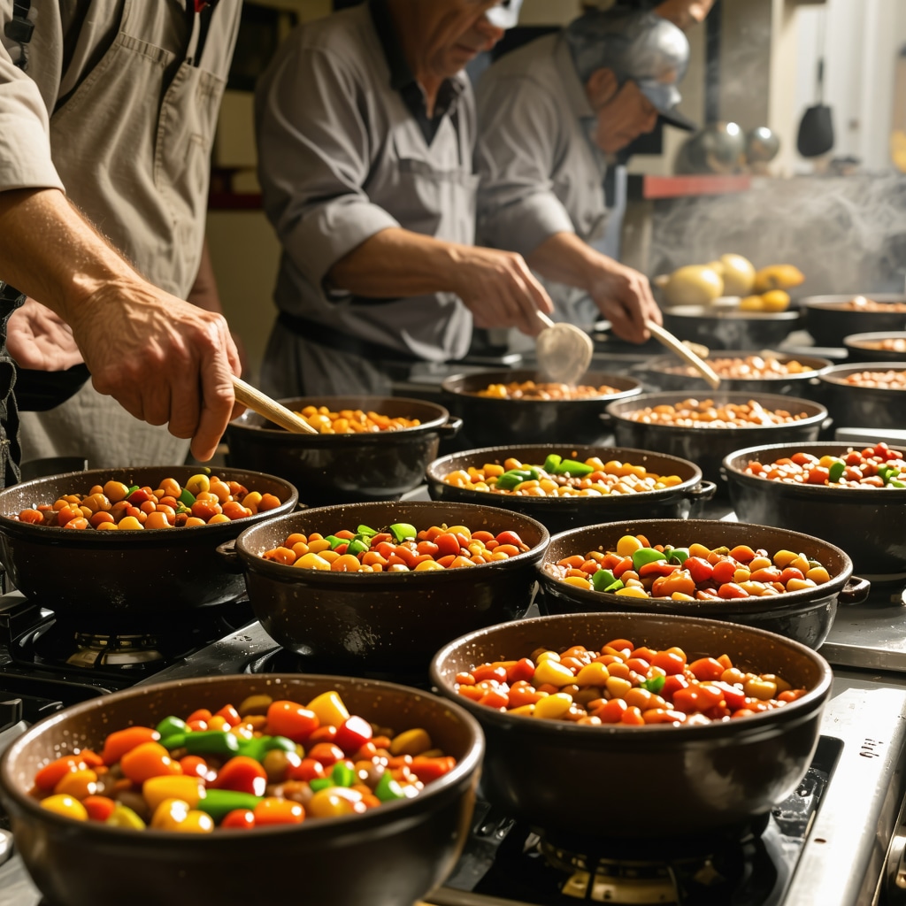 Traditional Bosnian dishes prepared using both clay pots and sous-vide equipment in Mostar kitchen