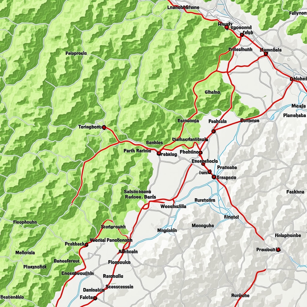 GIS map displaying Trebinje's hiking trails and protected natural areas