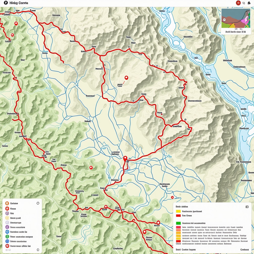 Map interface displaying hiking trails, biodiversity areas, and climate sensor data in Sjenica