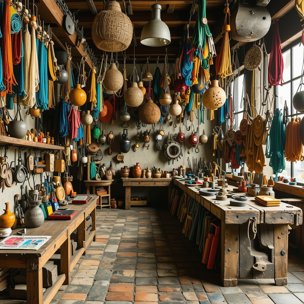 Artisans in Gabrovo workshop combining traditional crafts and modern digital tools