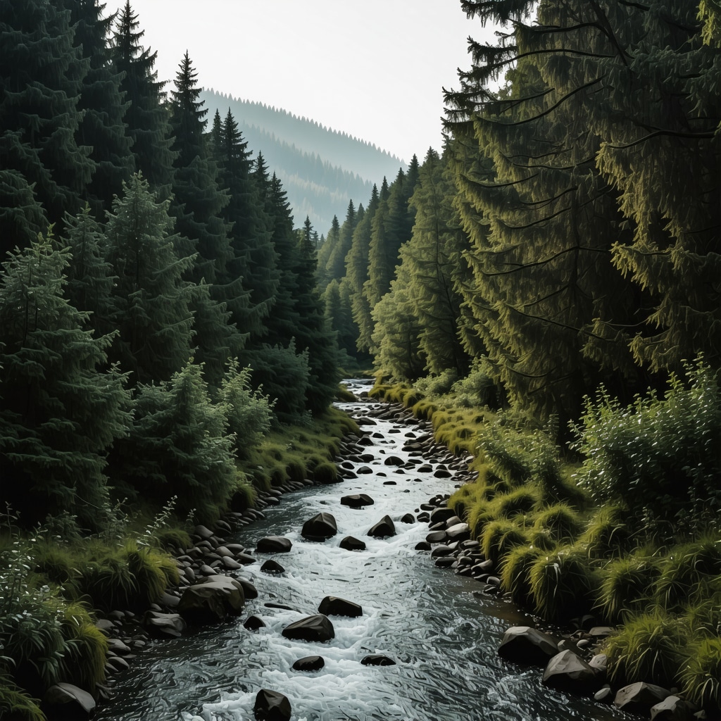 A scenic hiking trail with autumn foliage and a calm river in Brezovica