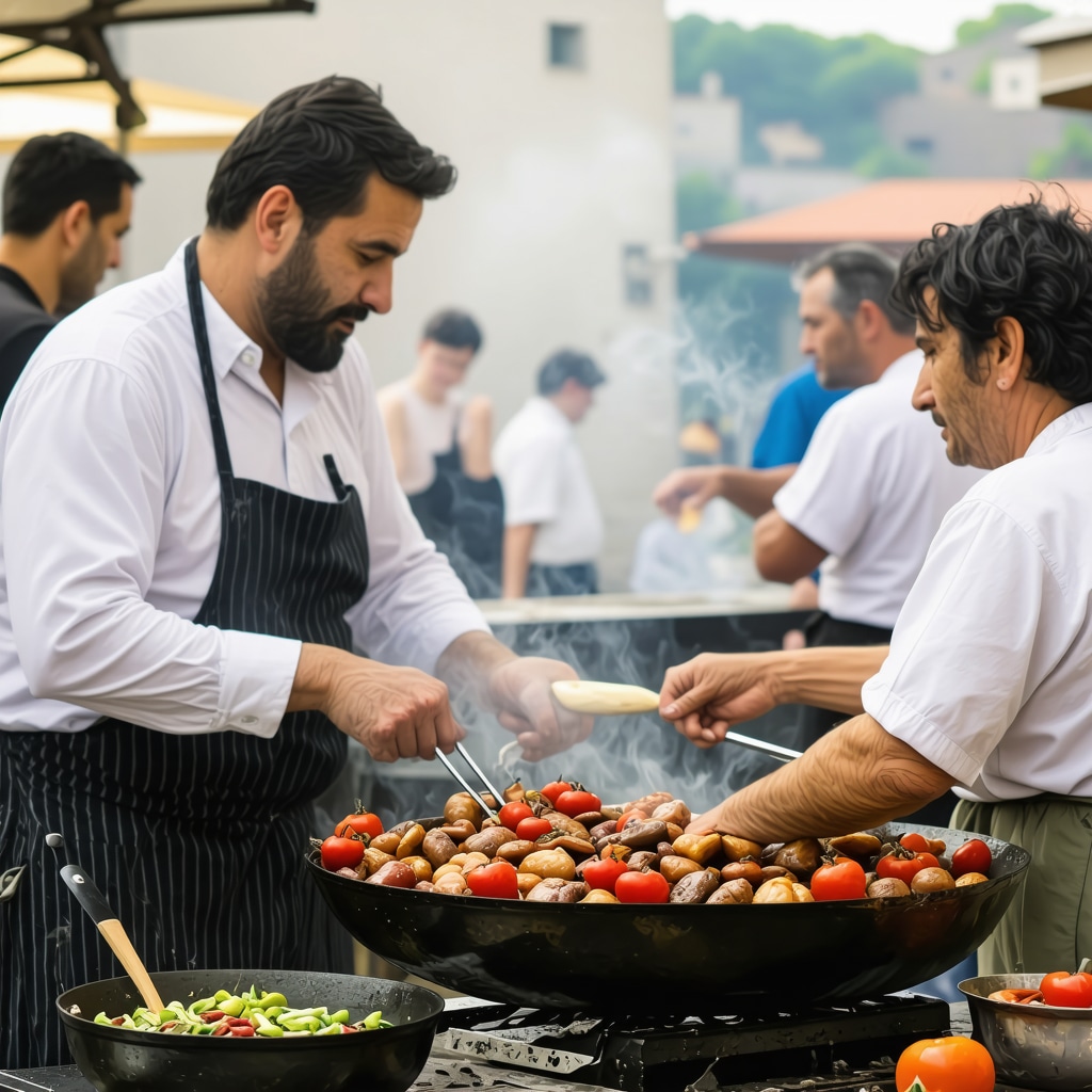 People participating in a Bosnian cooking workshop at a Mostar festival