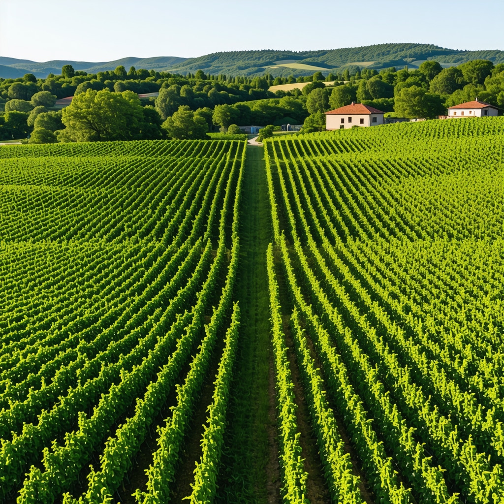 Tikveš vineyards showcasing modern technology alongside traditional wine cellars under sunny skies