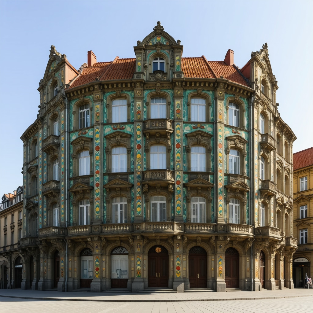 Art Nouveau buildings in Subotica enhanced with digital restoration and VR tour illustration