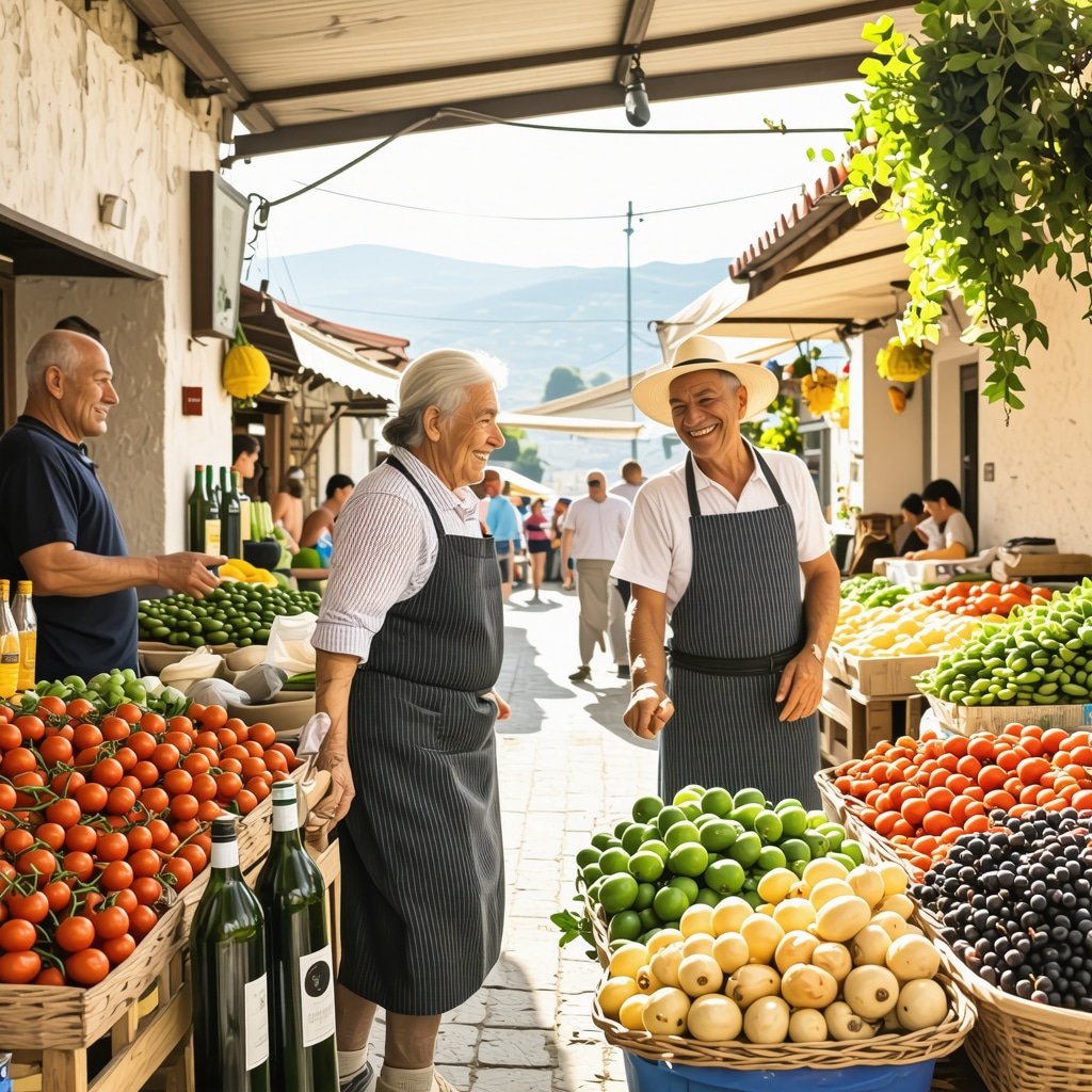 Local market in Trebinje with fresh vegetables, traditional delicacies, and friendly vendors