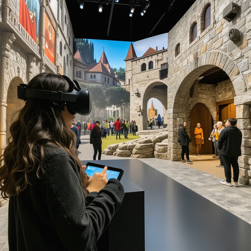 Interactive virtual reality display highlighting Saxon language and cultural heritage in Sibiu