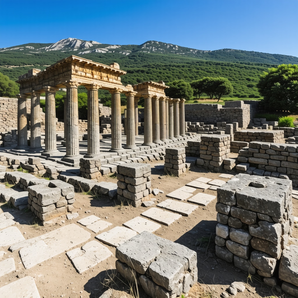 3D LiDAR digital scan showing archaeological ruins and conservation areas in Çanakkale