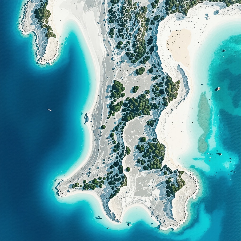 Satellite imagery showing hidden coves and underwater caves on Hvar island, expert analysis