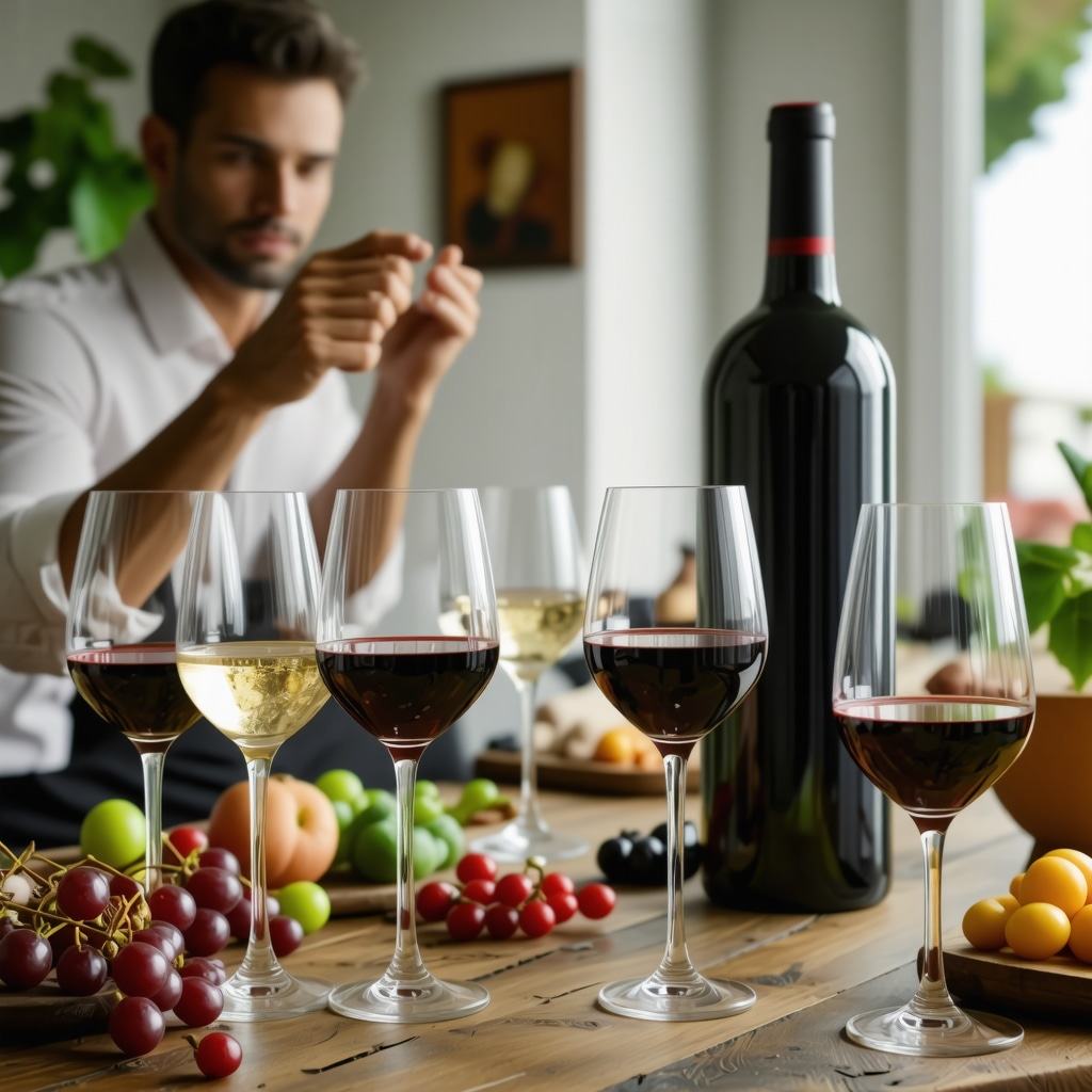 Sommelier demonstrating wine aromas and local food pairings at a workshop in Nesebar