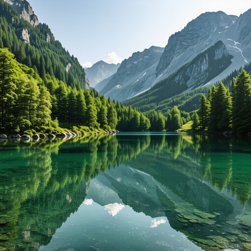 Panoramic view of a Balkan natural park with mountains and lakes