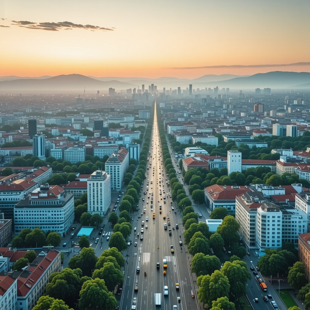 Digital cityscape of Belgrade showing smart tourism and sustainability innovations in 2024