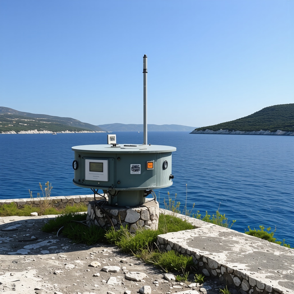 Coastal digital monitoring station with IoT sensors and satellite data near Lastovo island