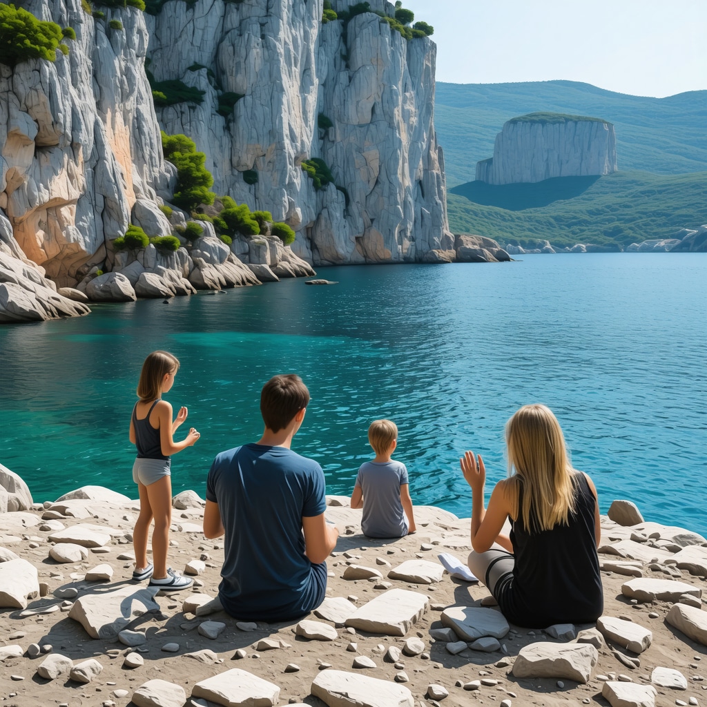 Family participating in eco-tourism activity in Omiš surrounded by nature