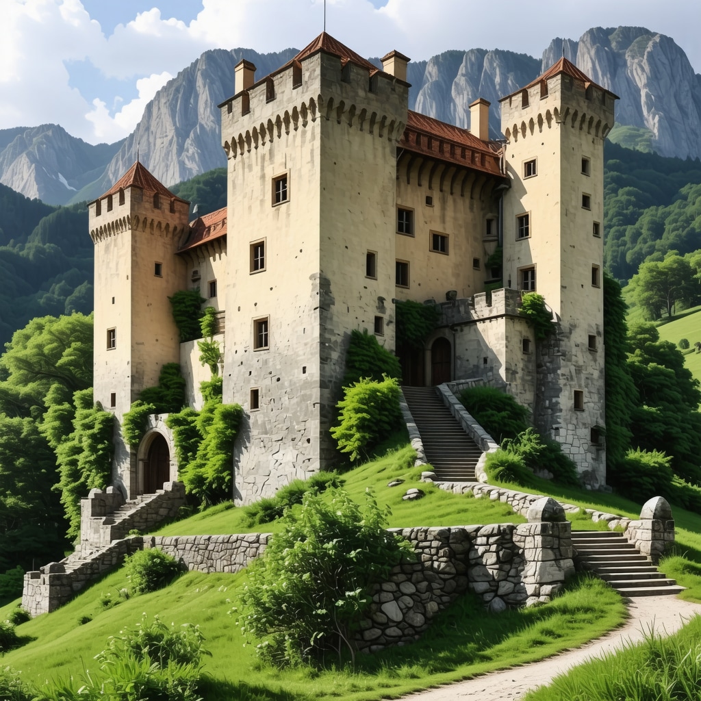 3D scanning equipment capturing a medieval castle for digital preservation