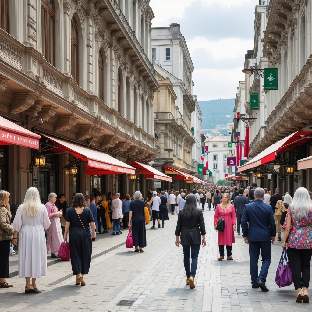 Colorful urban street in Istanbul showing diverse cultural elements and architecture