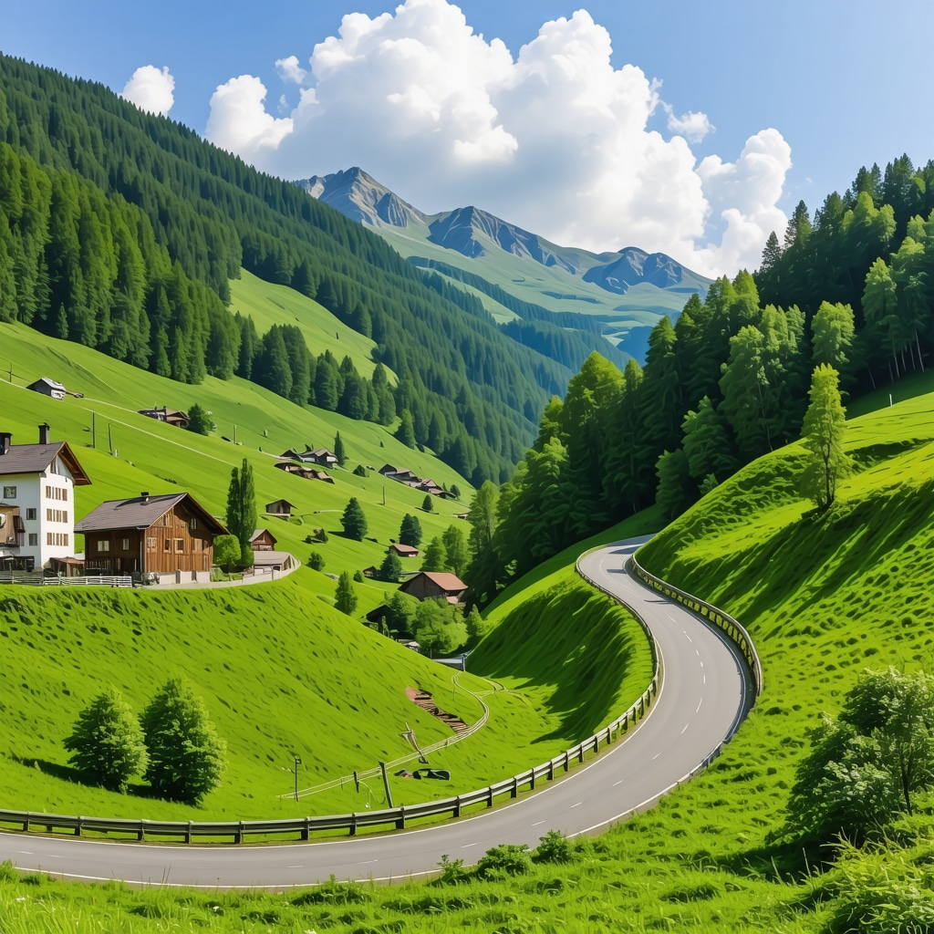 Scenic panorama of the Transfagarasan highway through Romanian mountains