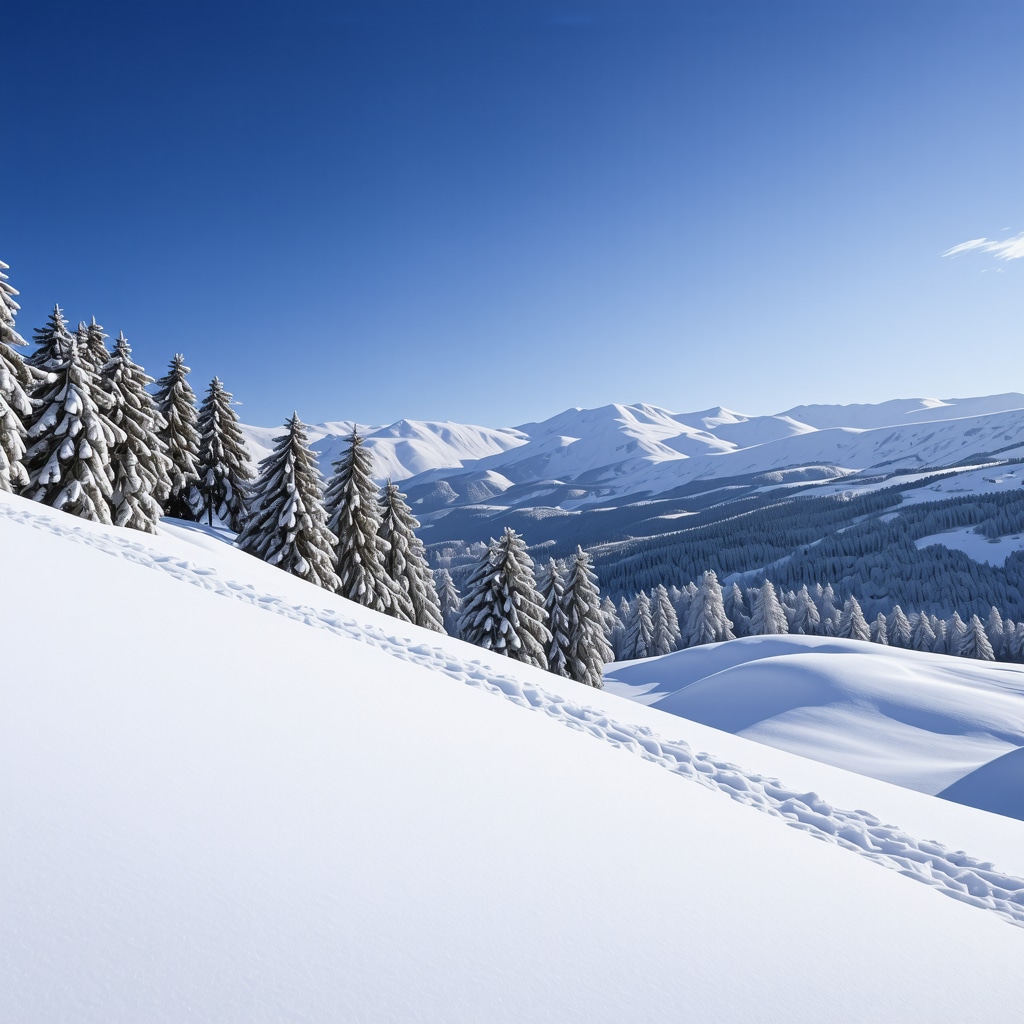 Snowy landscape of Mavrovo national park