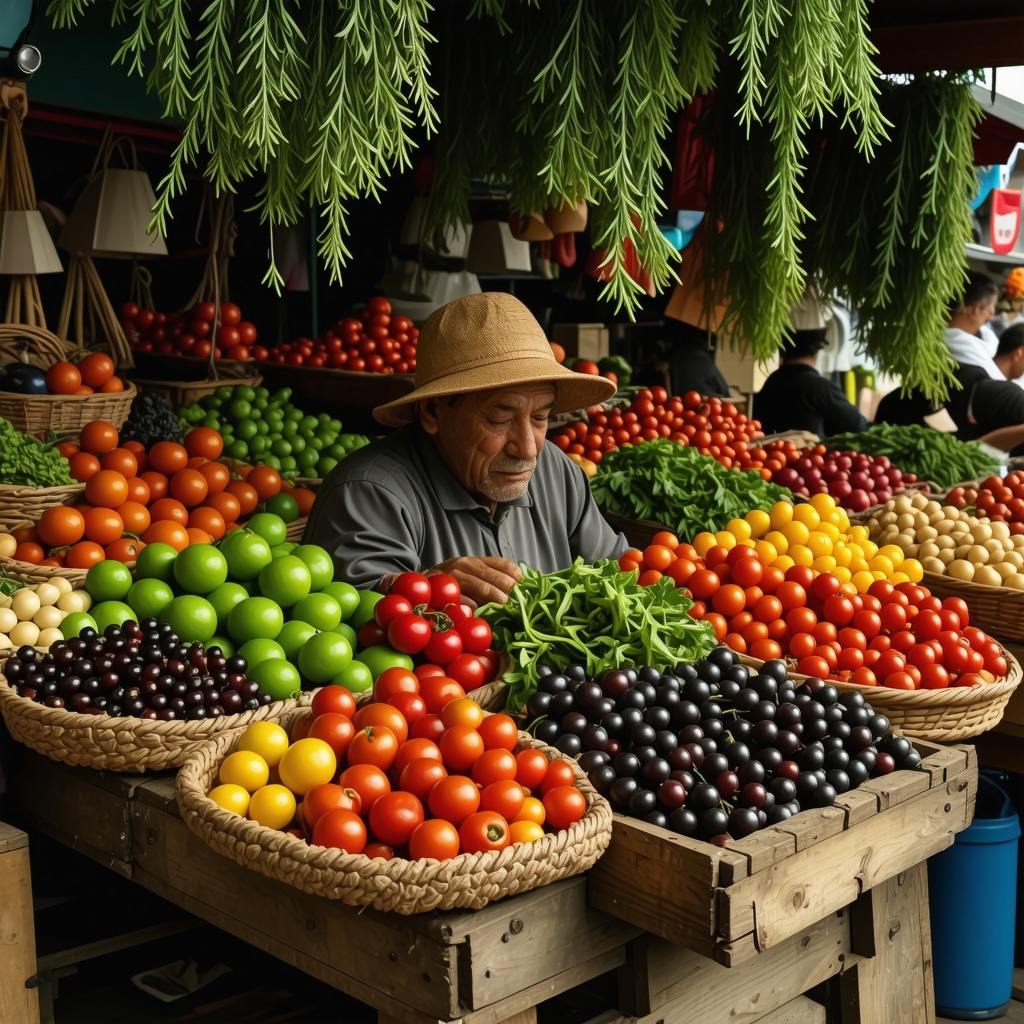 Colorful local market scene in Gostivar with vendors and visitors