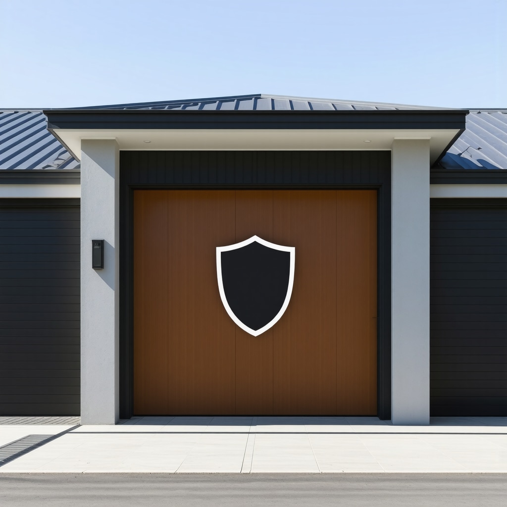 Modern house with shield symbol representing property insurance