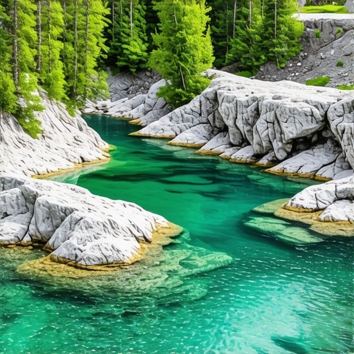 Scenic view of pristine mountain creeks and formations in Montenegro, emphasizing untouched nature and conservation