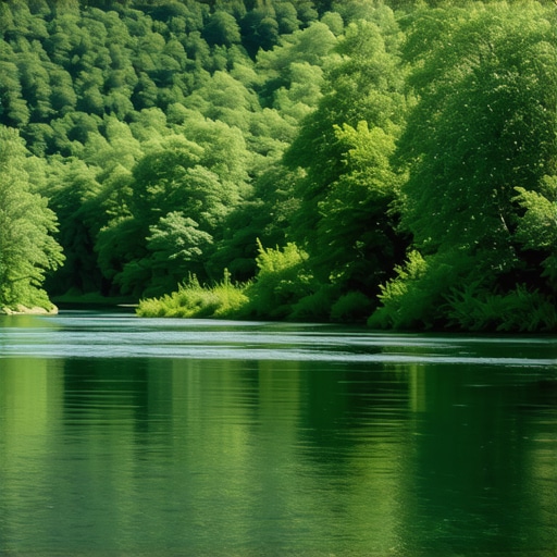 Beautiful natural oasis with lush greenery and tranquil water in Balkan landscape
