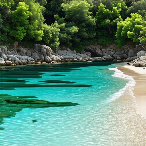 Secluded beach in Saranda surrounded by nature, tranquil and pristine