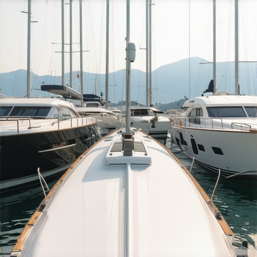 Luksuzna marina z jahte in čudovitim obalnim razgledom v Tivatu