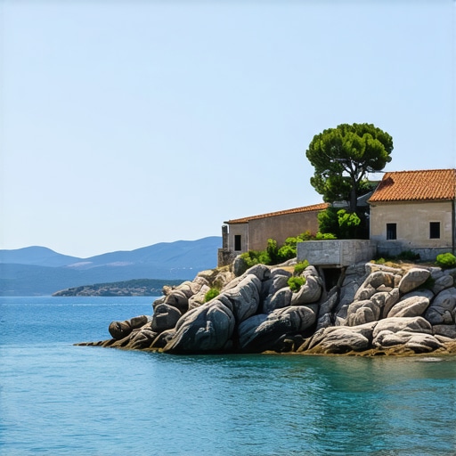 Scenic view of Dalmatian coast with hidden coves and historic towns
