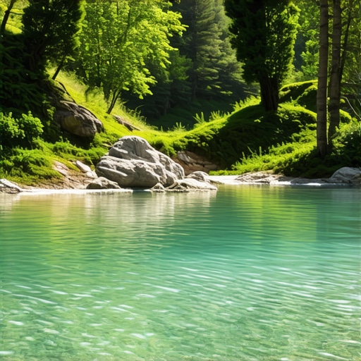 Beautiful Serbian landscape with thermal springs and green forests, evoking peace and healing