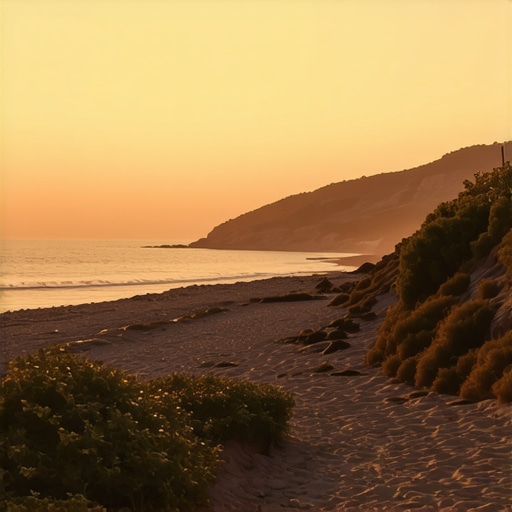 Sunset over secluded beaches in Ulcinj revealing peaceful and untouched nature.