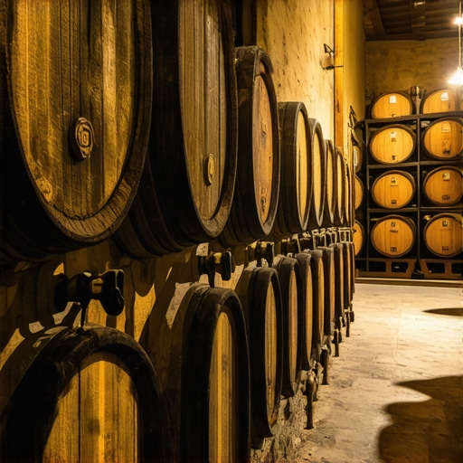 Vinska klet v Tikveskem vinorodnem kraju, s sodovi in starodavnim ambientom